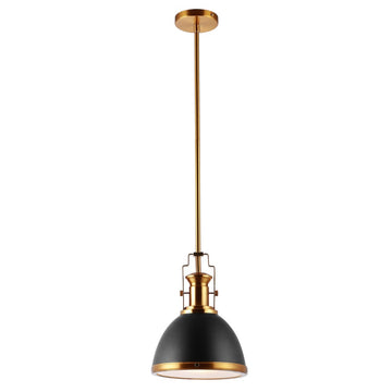 Homer Modern Industrial Iron LED Dome Pendant - JONATHAN Y